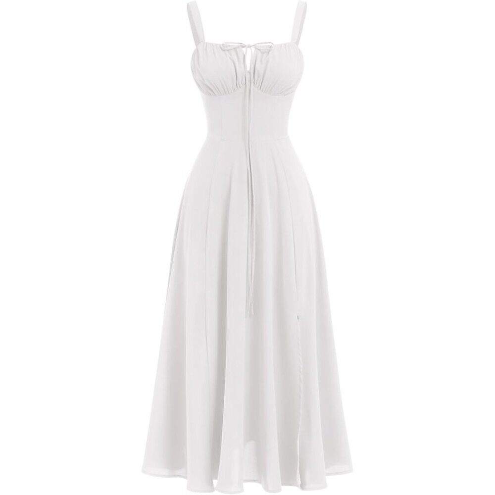 Women Floral Corset Dress Boho Midi Summer Sleeveless Spaghetti Straps